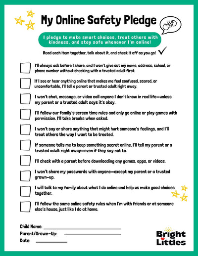 Online Safety Pledge — Free Printable 🖥️🛡️