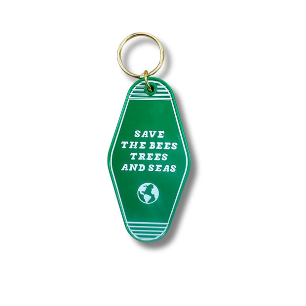 Save the Bees, Trees, and Seas KeychainSave the Bees, Trees, and Seas Keychain